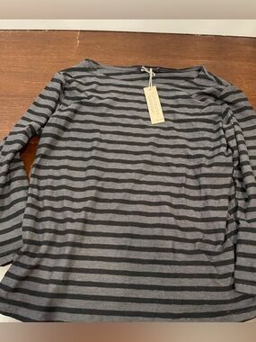 cut loose grey black stripe shirt medium nwt